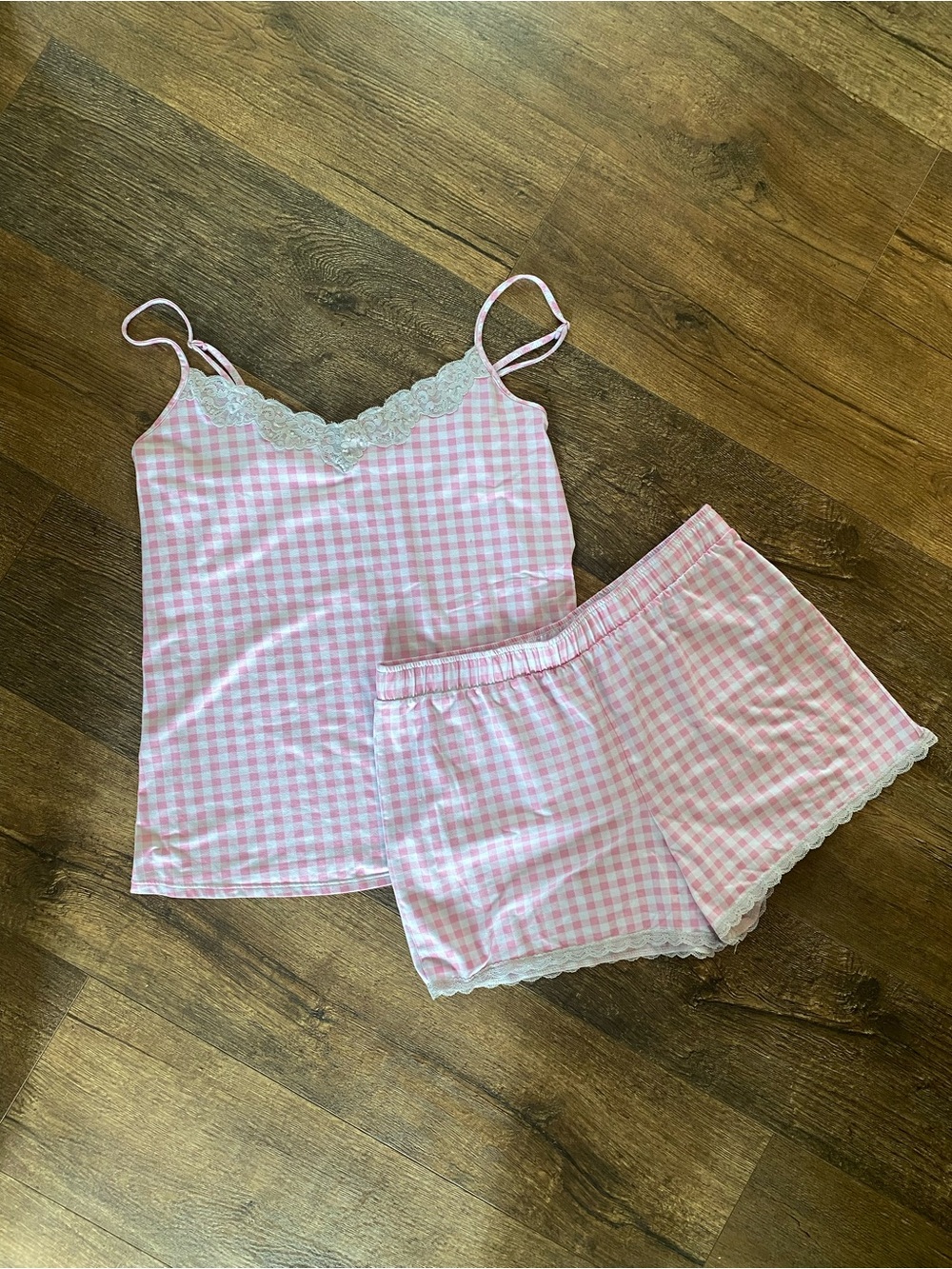 Pink Gingham Pajamas